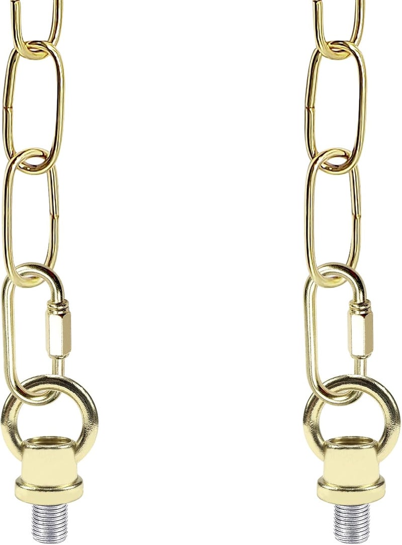ECUDIS 1/8-IP Lighting Loops with Link Buckle Connectors for Light Fixture Chandelier Chain Extension, Pack of 2 (Brass) - Image 5
